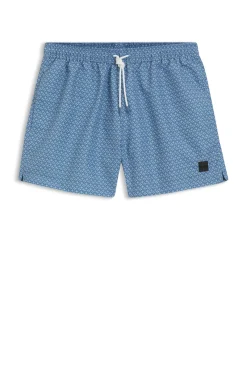 Printed swim shorts with logo badge