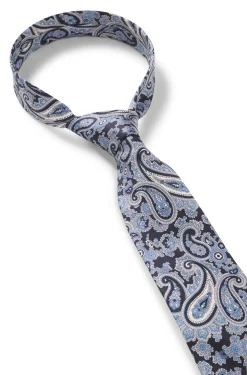 Pure-silk tie with paisley print