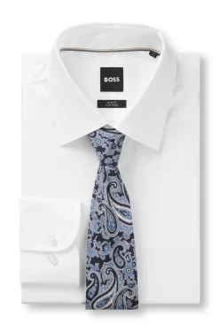 Pure-silk tie with paisley print