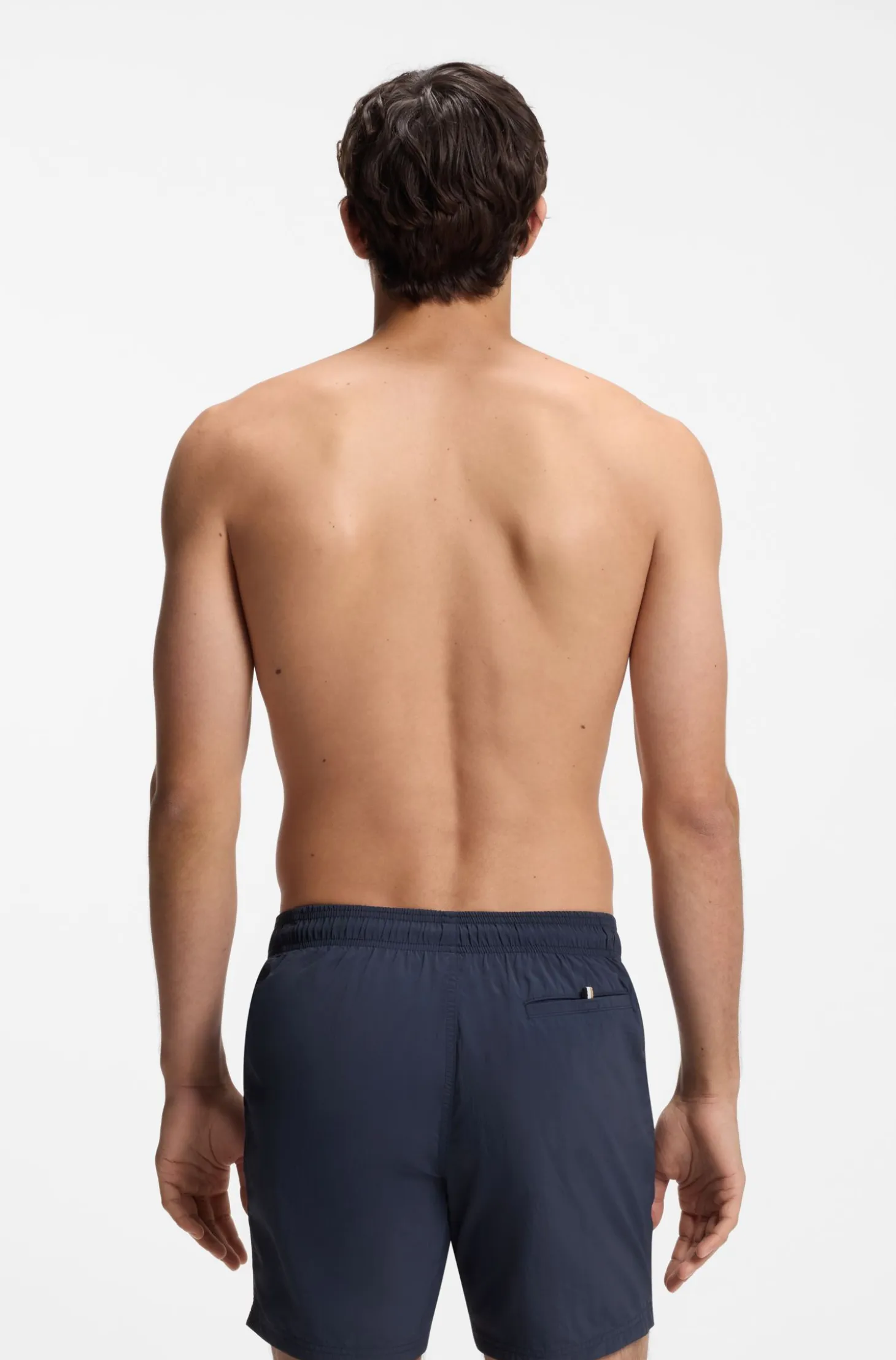 Quick-drying swim shorts with printed logo