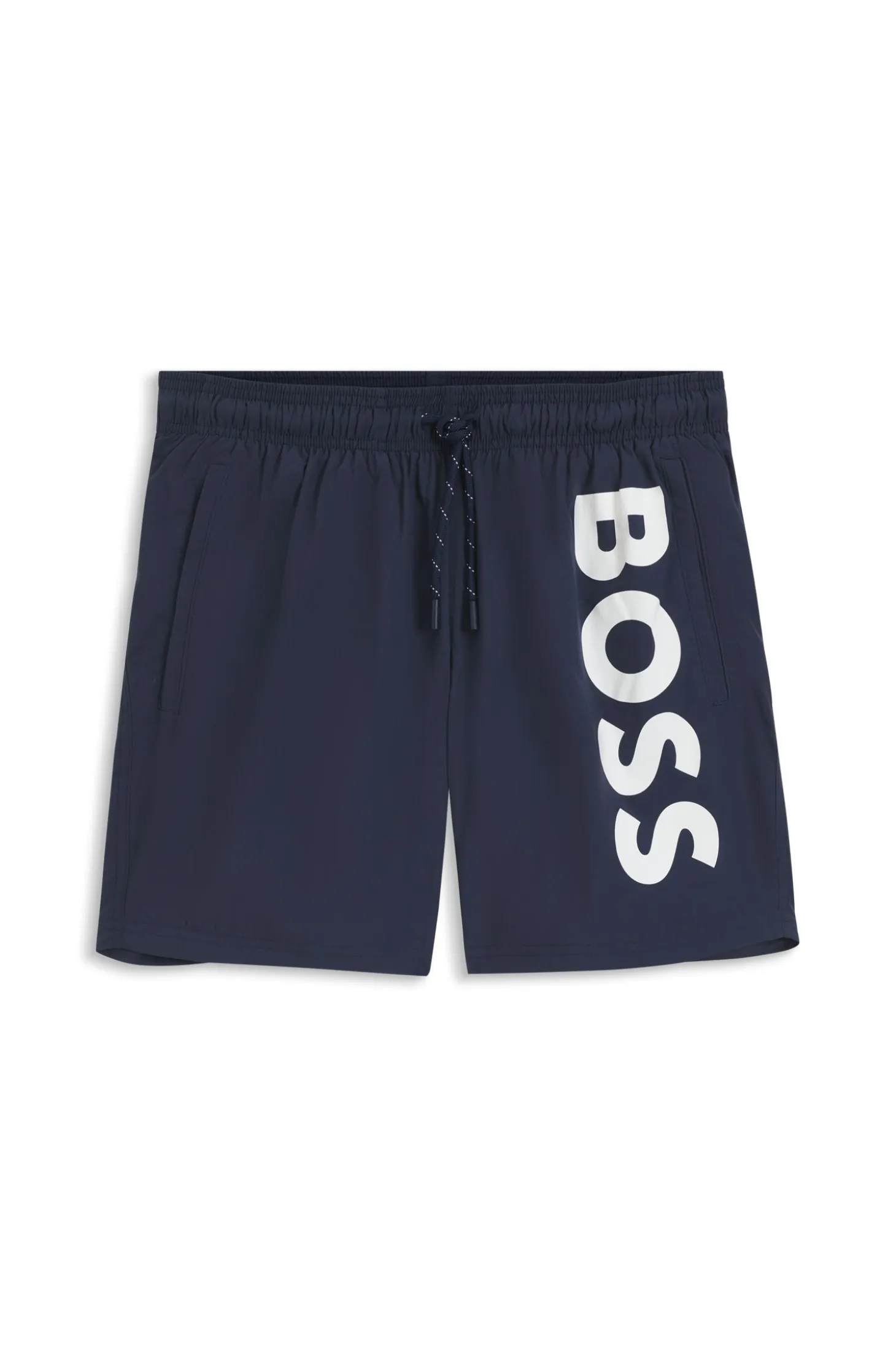 Quick-drying swim shorts with printed logo