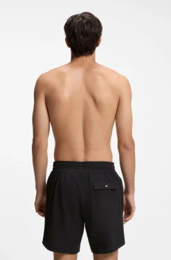 Quick-dry swim shorts in stretch seersucker
