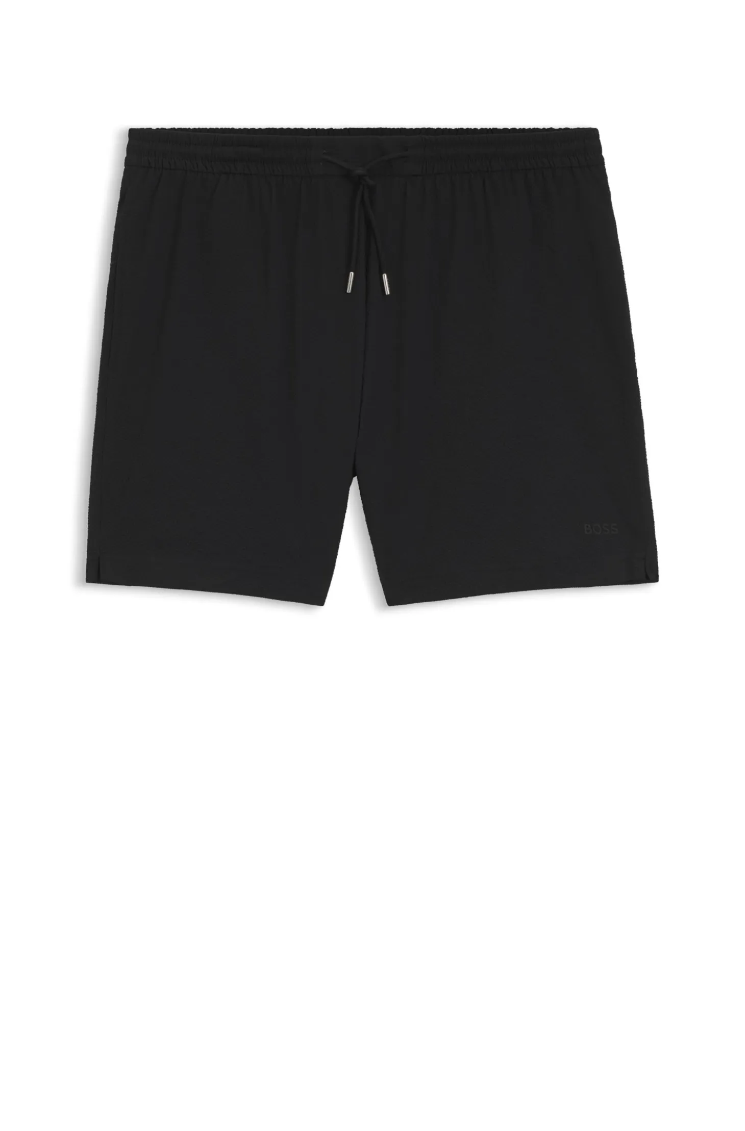 Quick-dry swim shorts in stretch seersucker