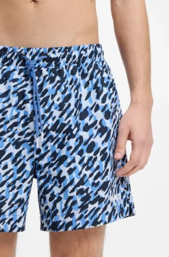 Quick-dry swim shorts with all-over print