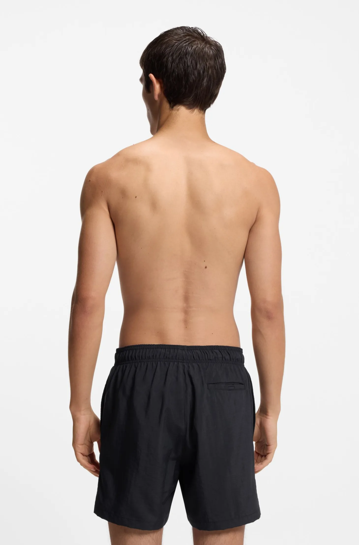 Quick-dry swim shorts with printed stacked logo