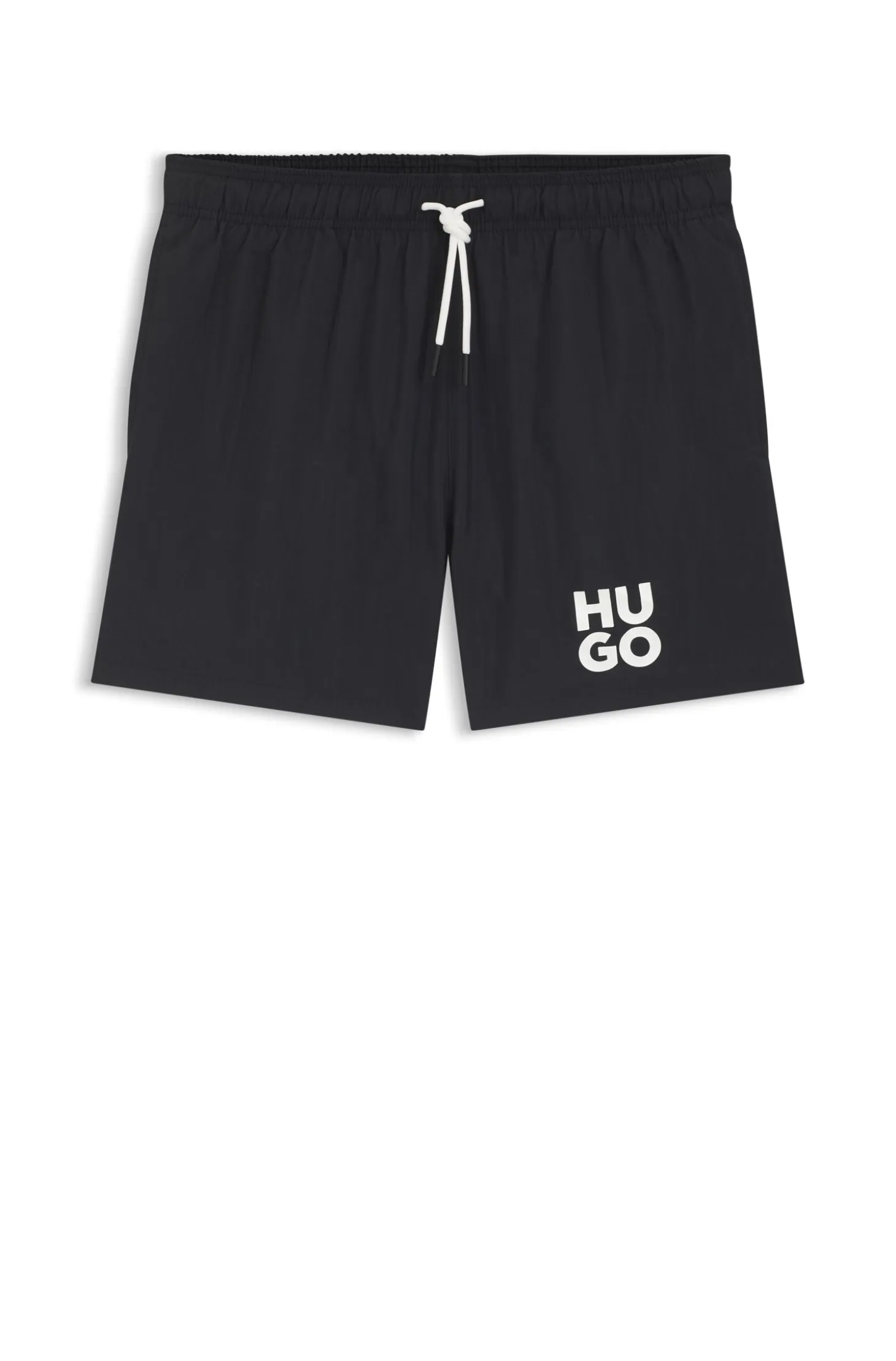 Quick-dry swim shorts with printed stacked logo