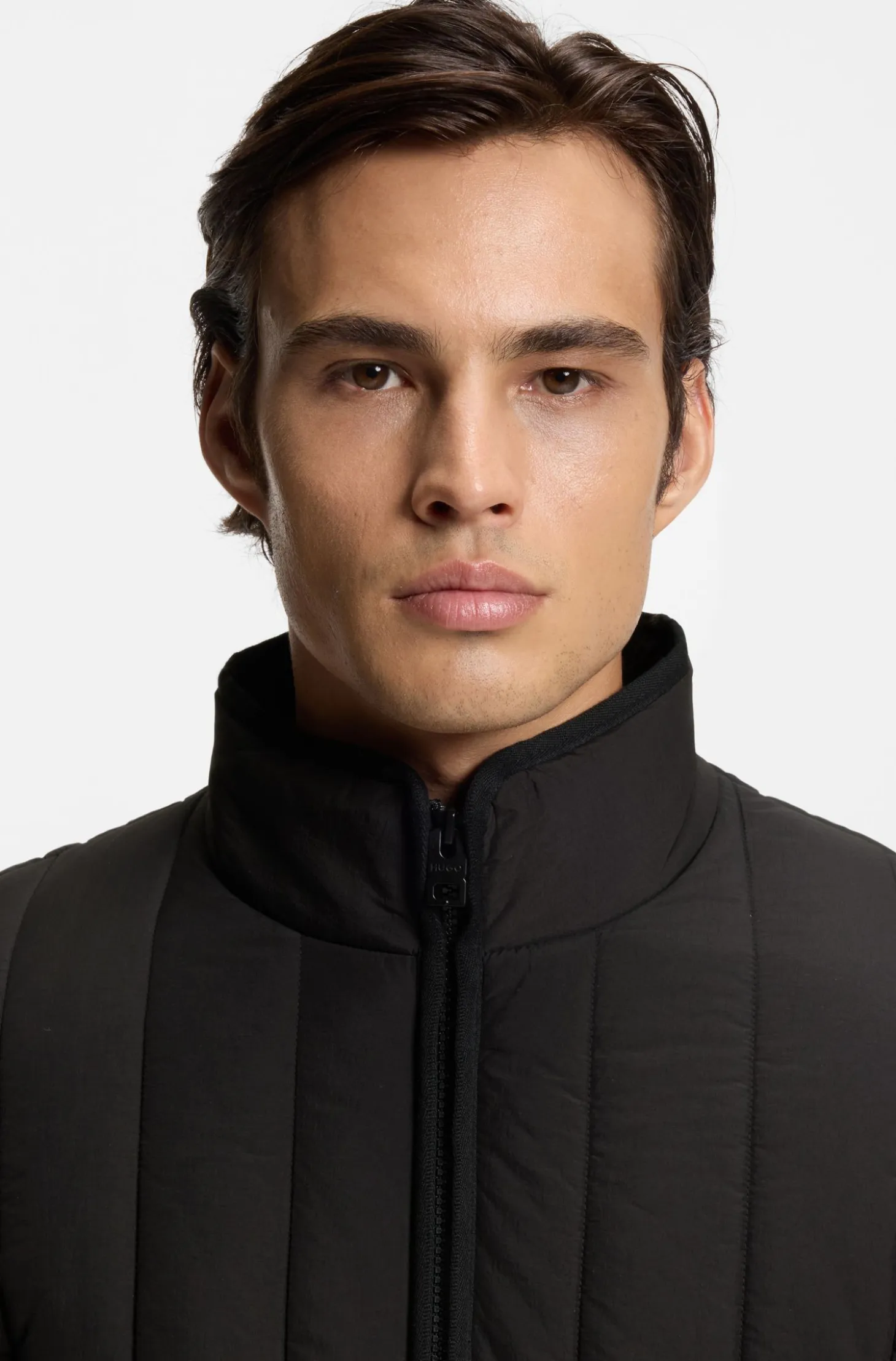 Quilted jacket with logo detail