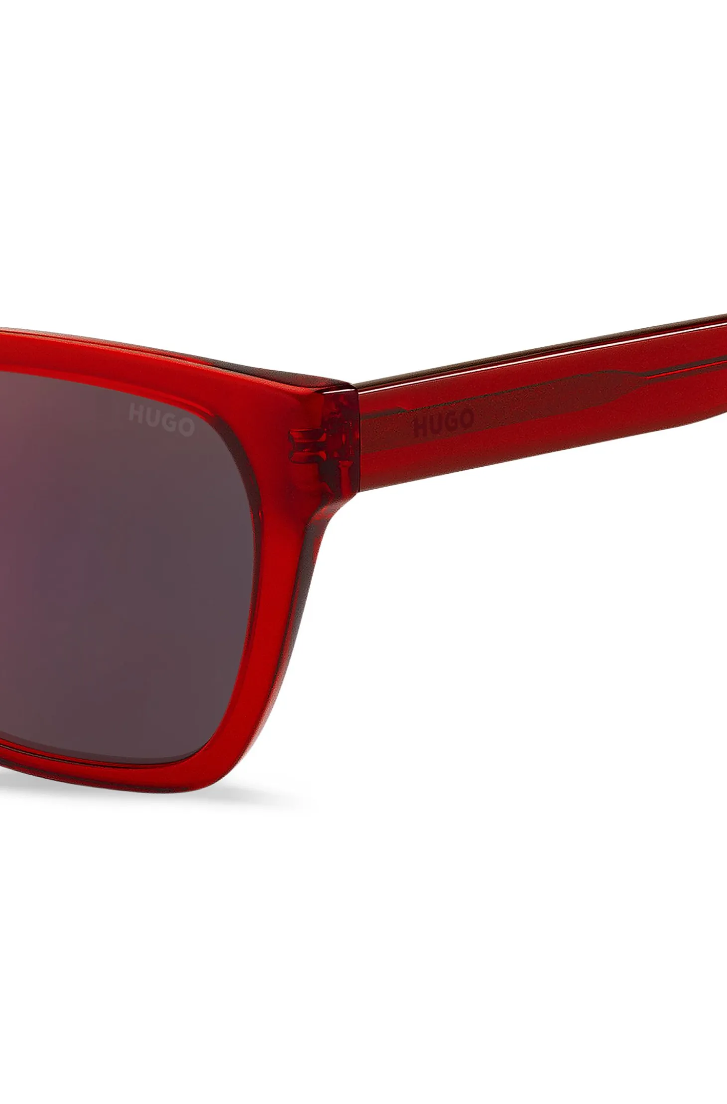 Red-acetate sunglasses with degradé temples