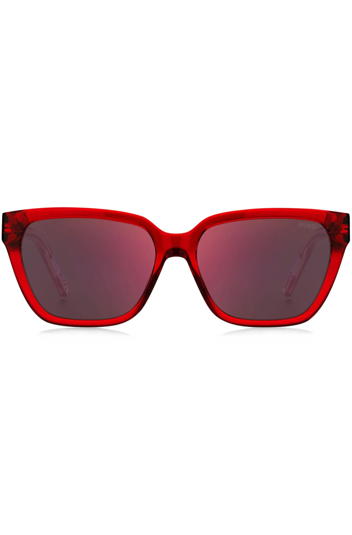 Red-acetate sunglasses with degradé temples