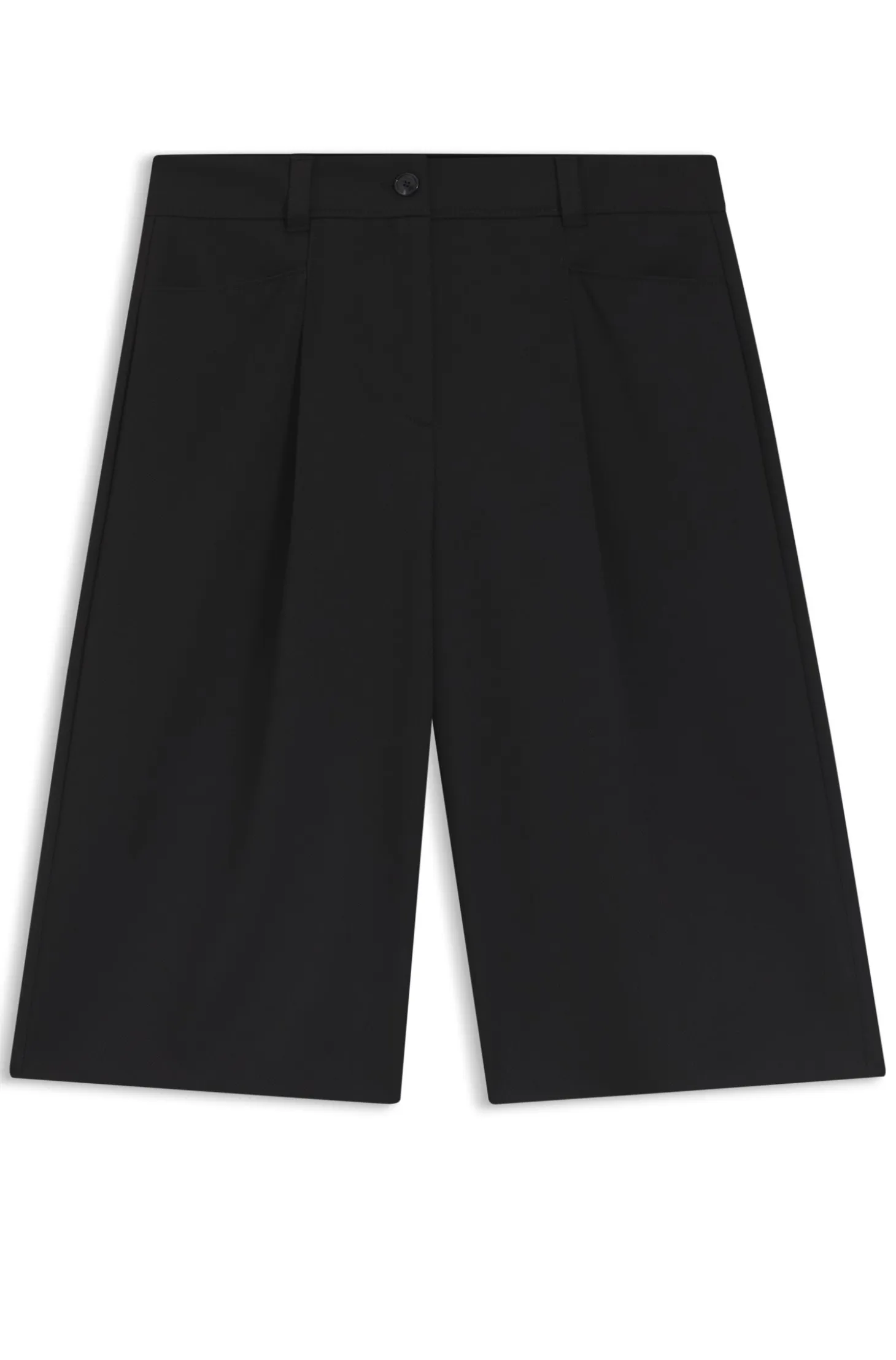 Regular-fit Bermuda trousers with flared leg