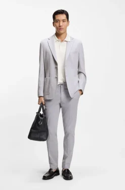 Regular-fit blazer in a herringbone cotton blend