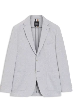 Regular-fit blazer in a herringbone cotton blend