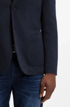Regular-fit blazer in a herringbone cotton blend