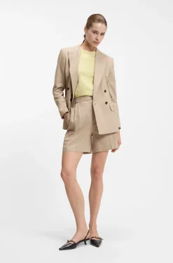 Regular-fit blazer in a pinstripe cotton blend