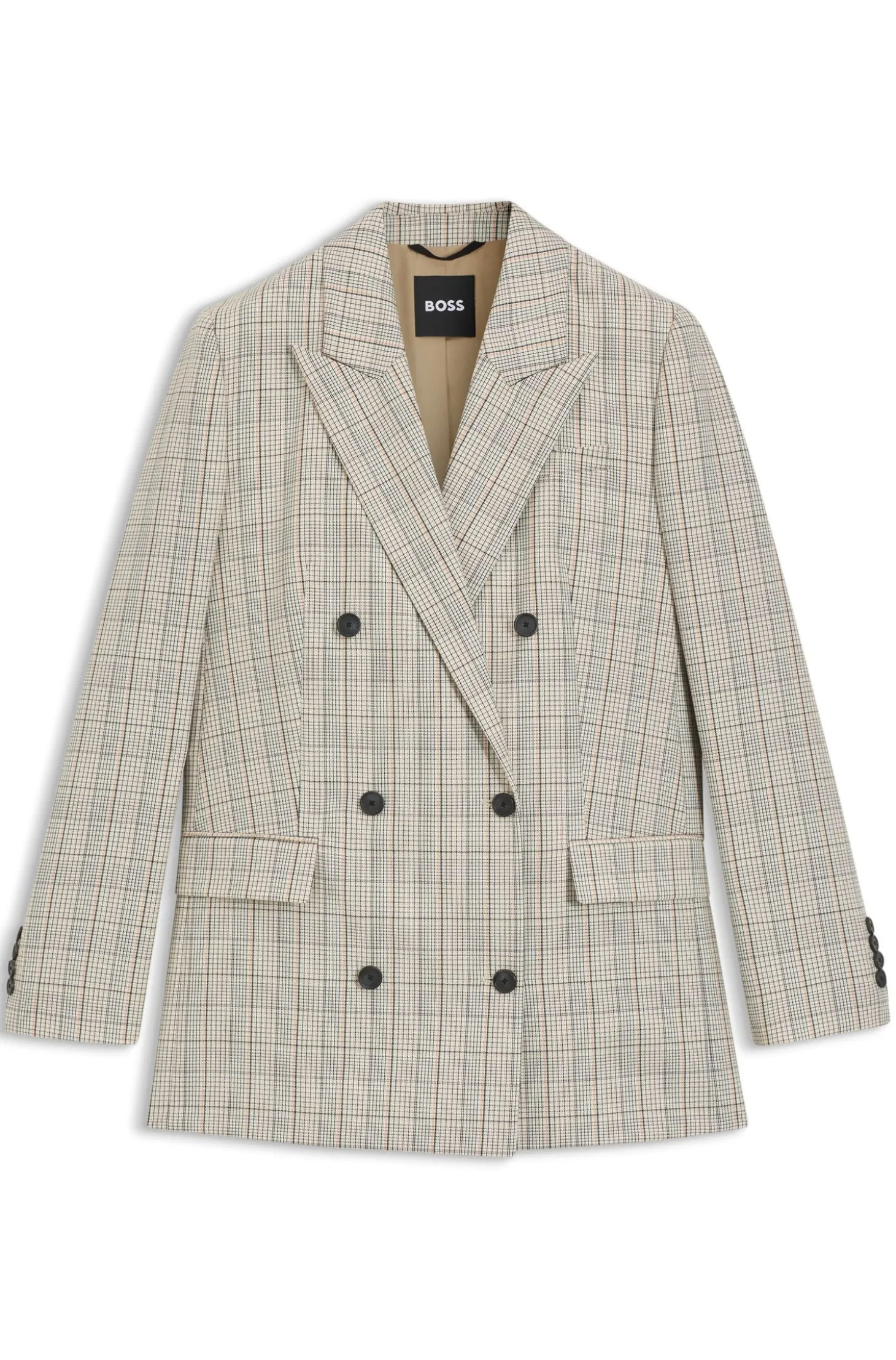 Regular-fit blazer in checked stretch wool