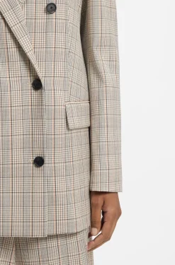 Regular-fit blazer in checked stretch wool