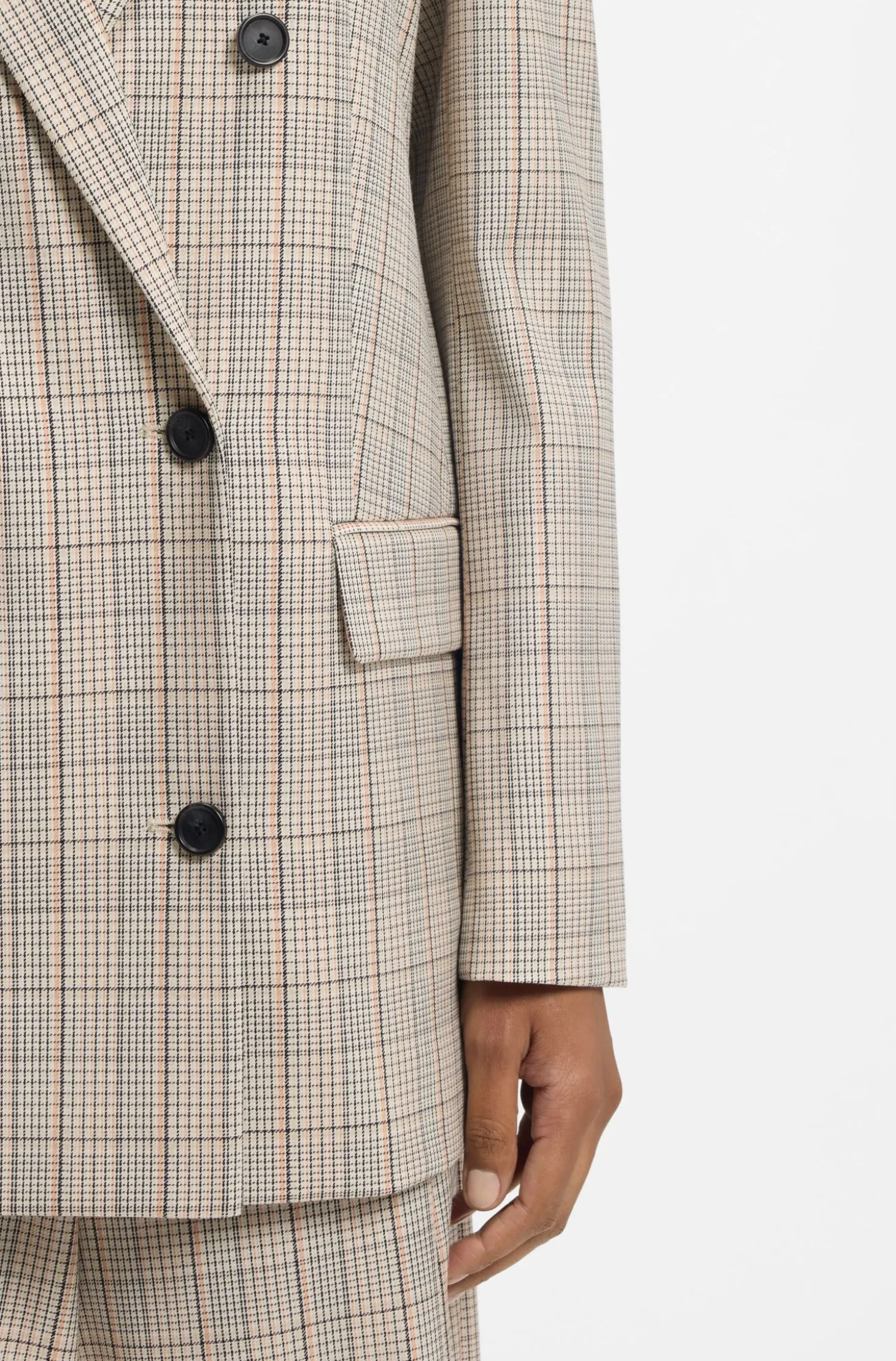 Regular-fit blazer in checked stretch wool