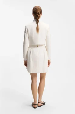 Regular-fit blazer in cotton-blend bouclé