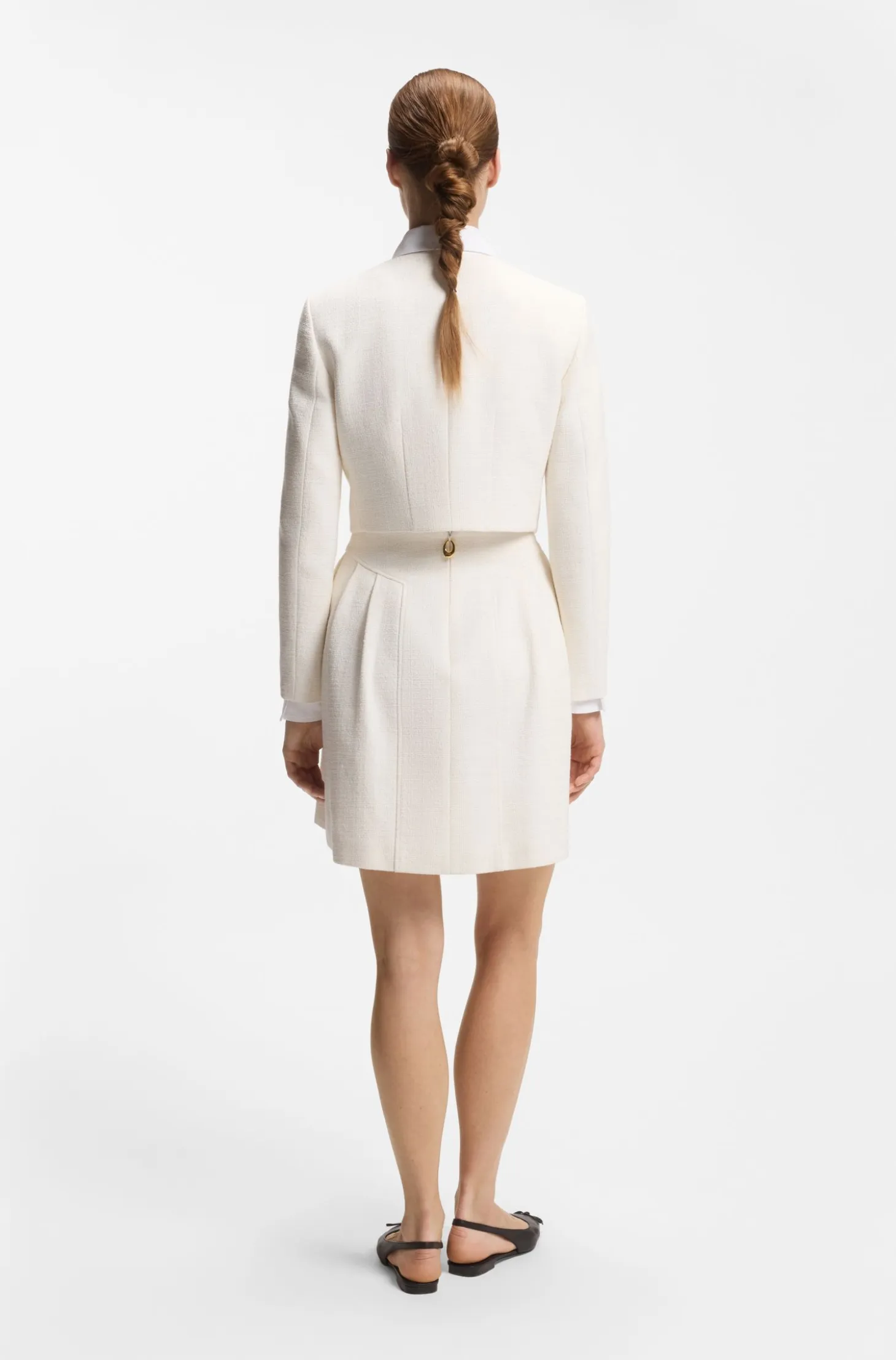 Regular-fit blazer in cotton-blend bouclé