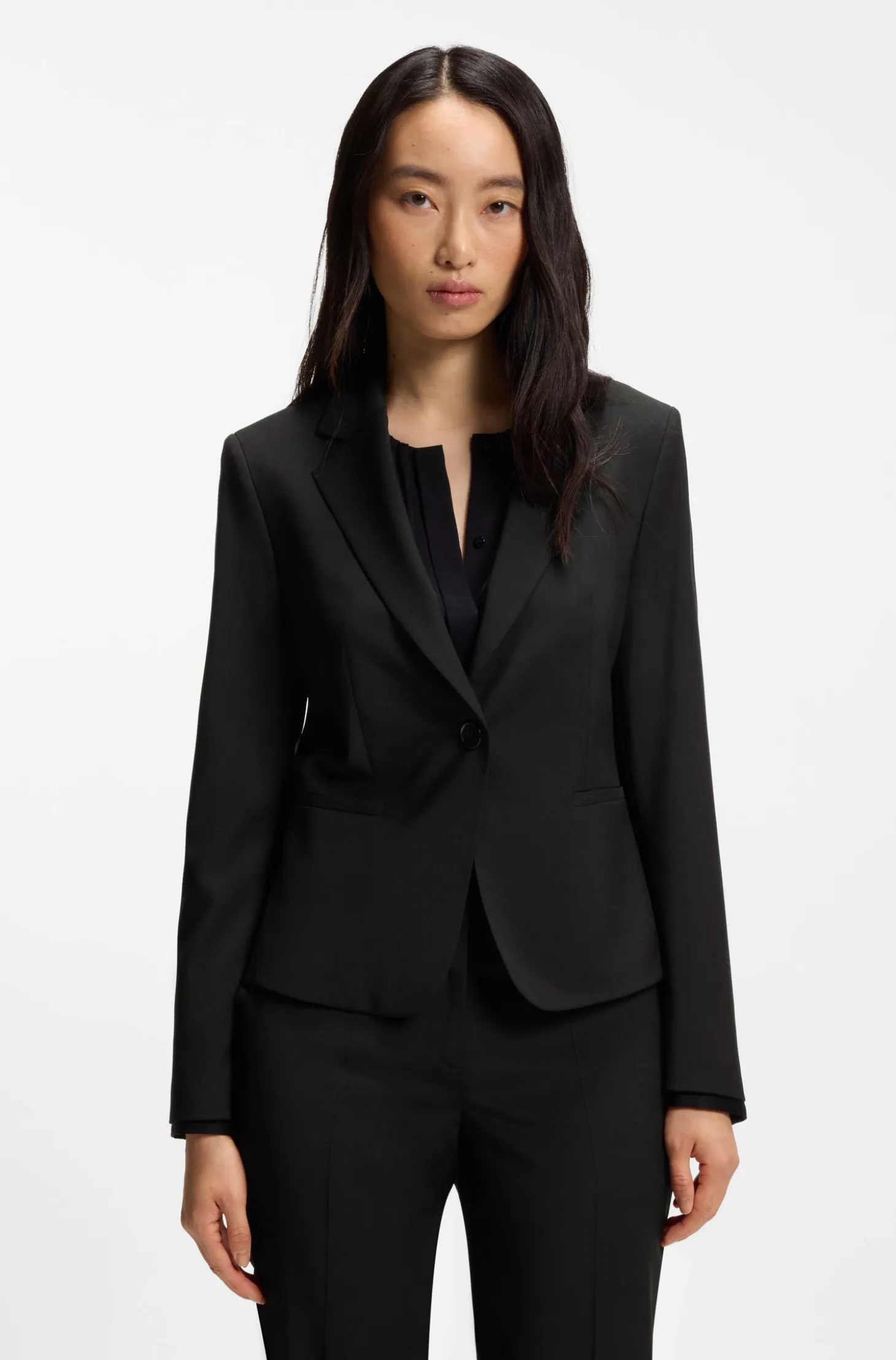 Regular-fit blazer in Italian-made virgin wool