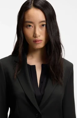 Regular-fit blazer in Italian-made virgin wool
