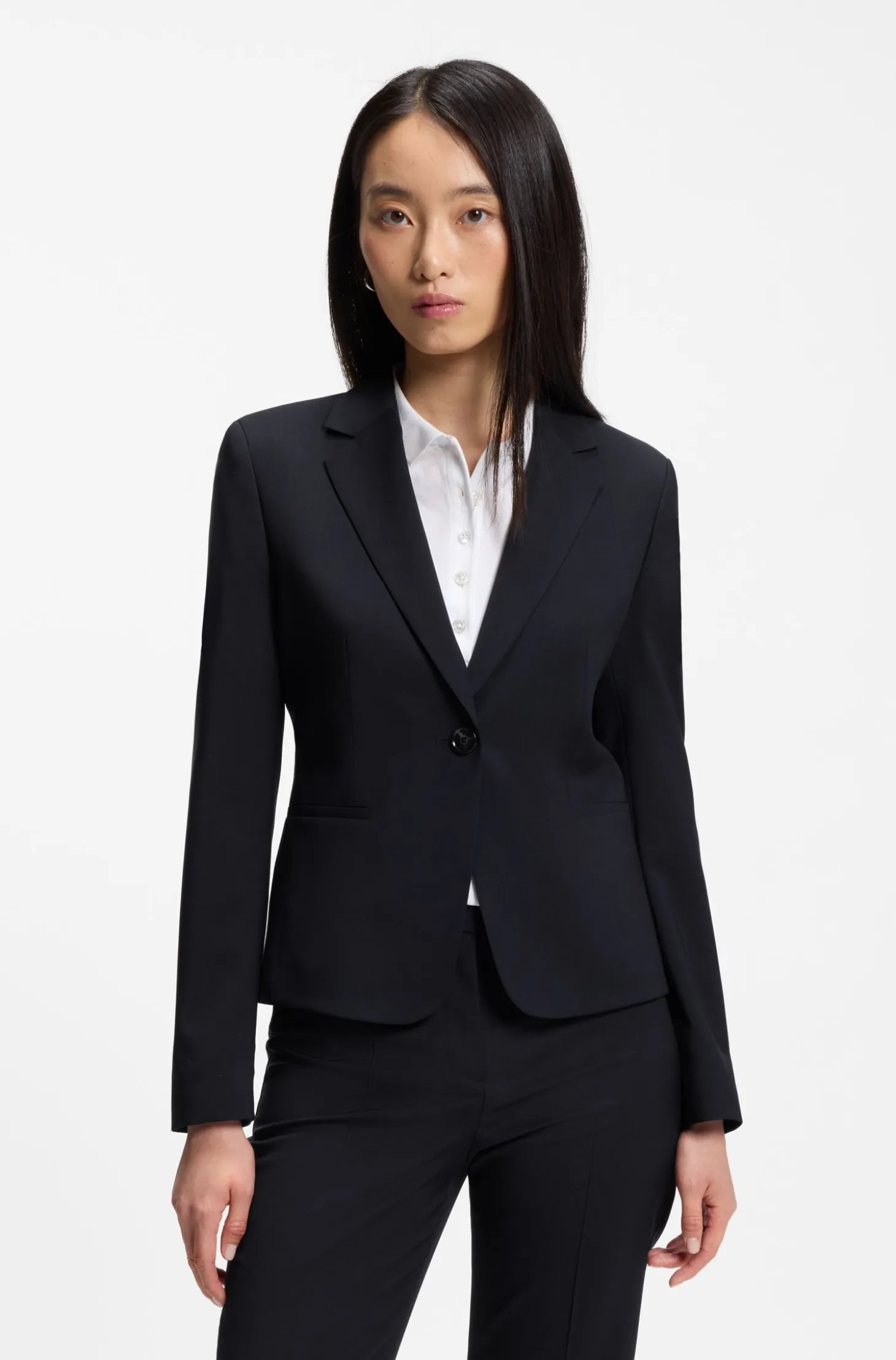 Regular-fit blazer in Italian-made virgin wool