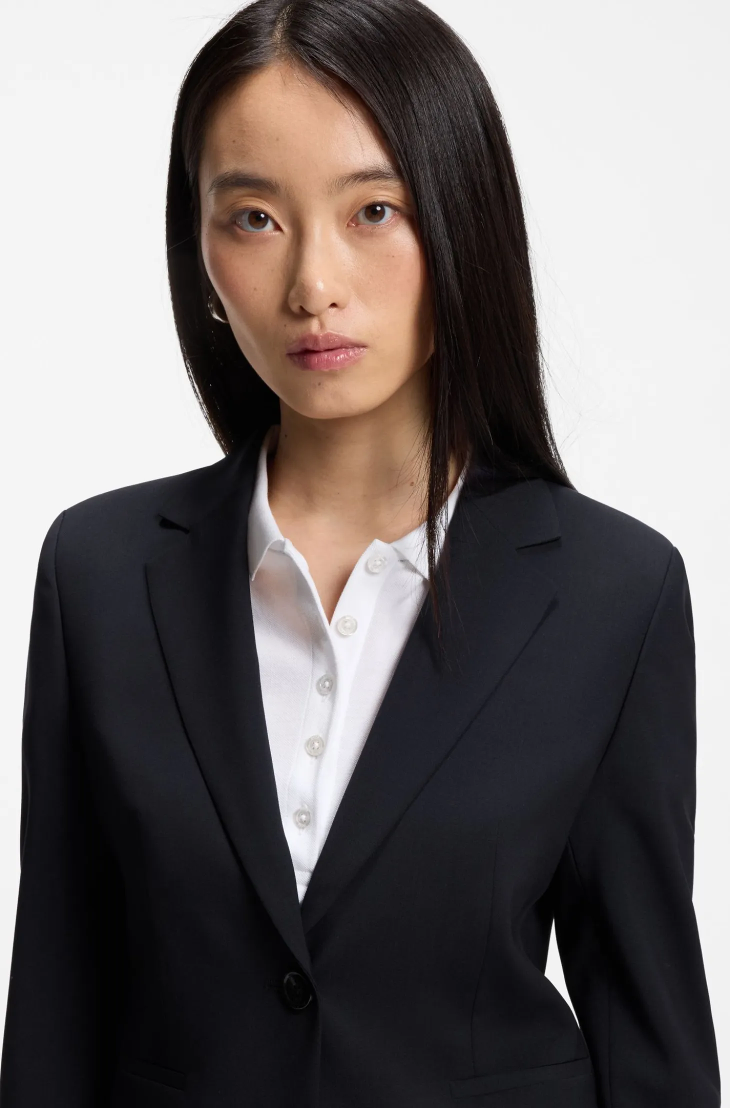 Regular-fit blazer in Italian-made virgin wool