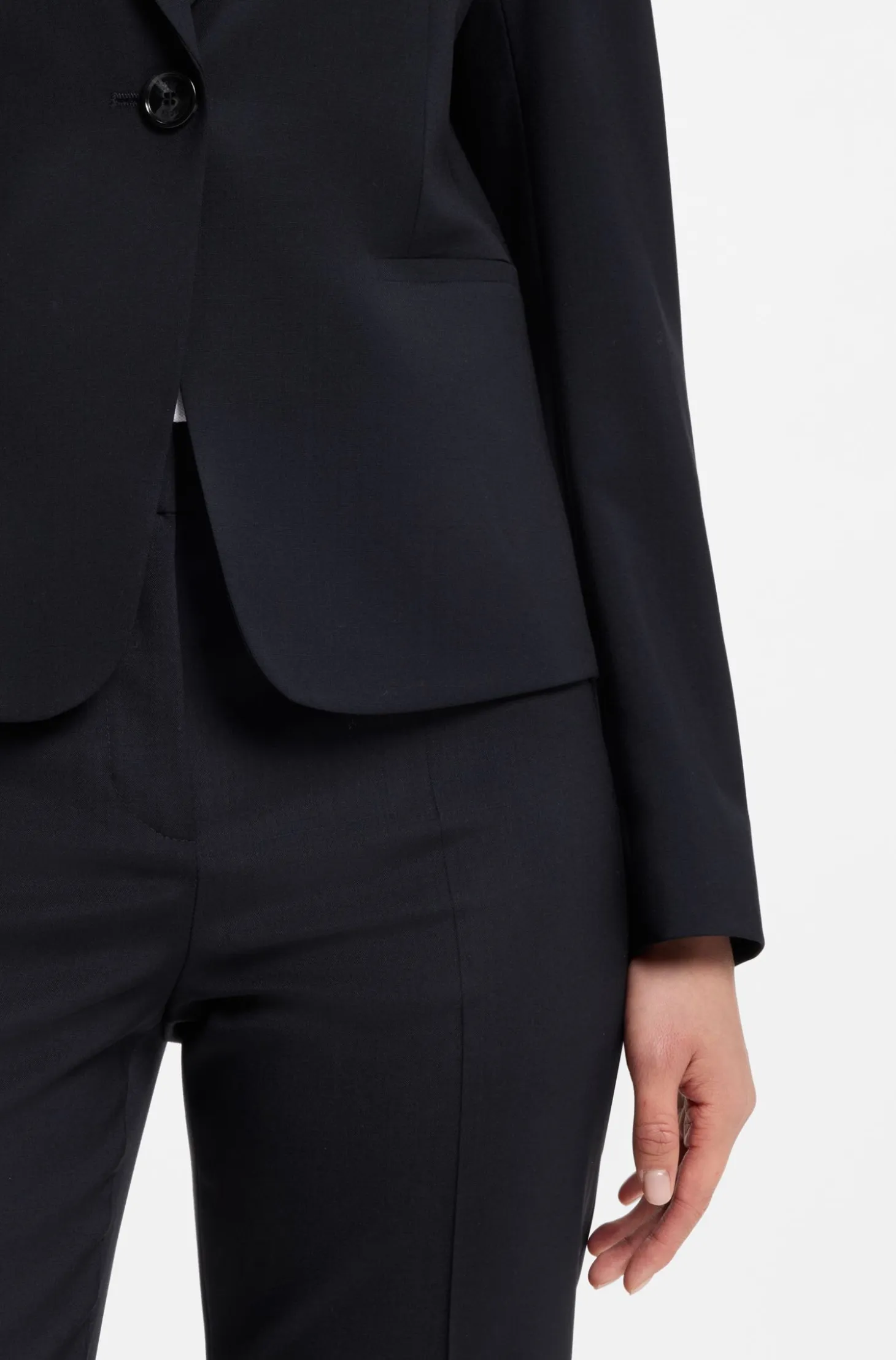 Regular-fit blazer in Italian-made virgin wool