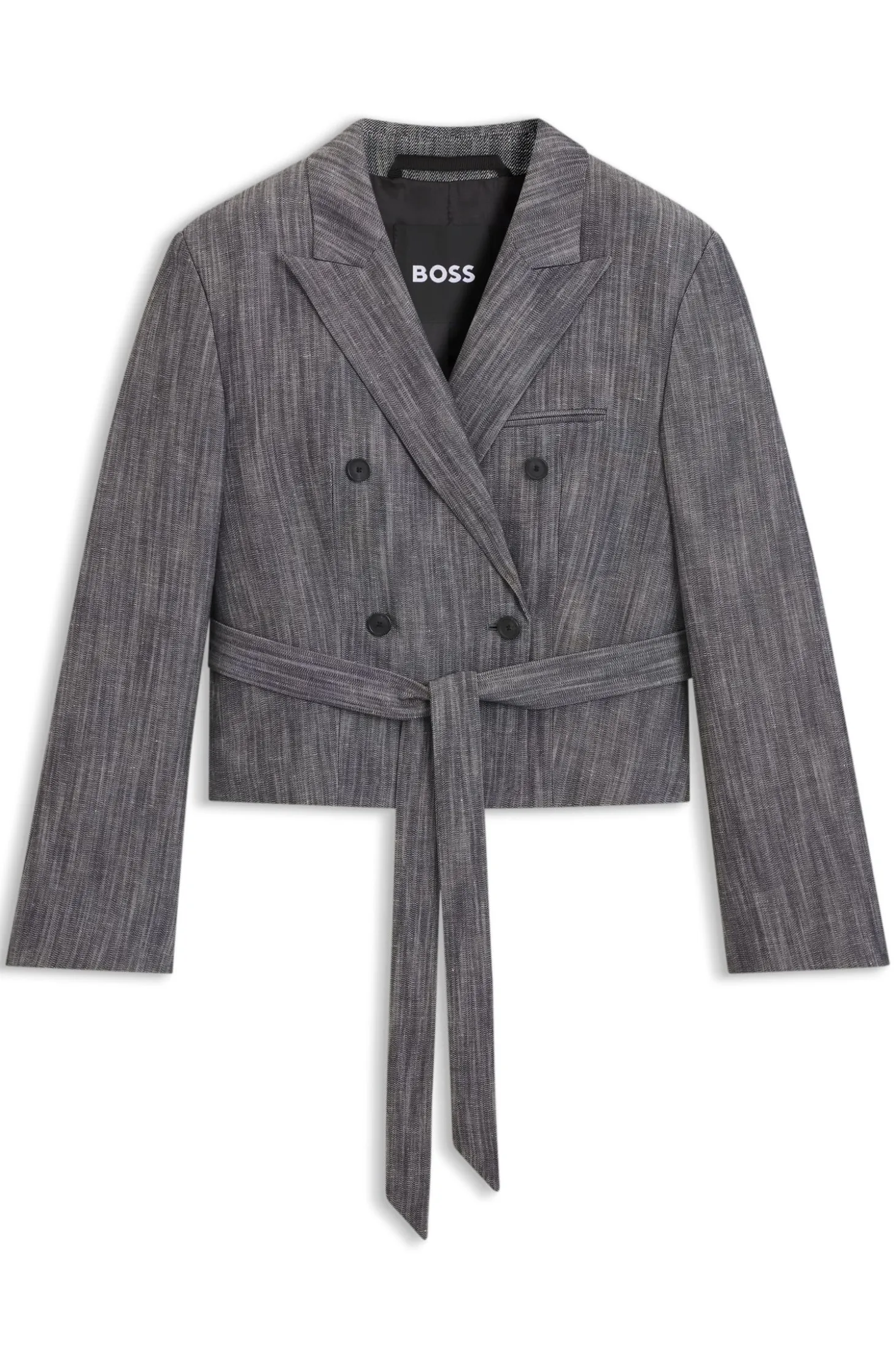 Regular-fit blazer in melange denim