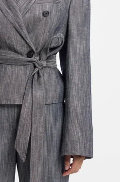 Regular-fit blazer in melange denim