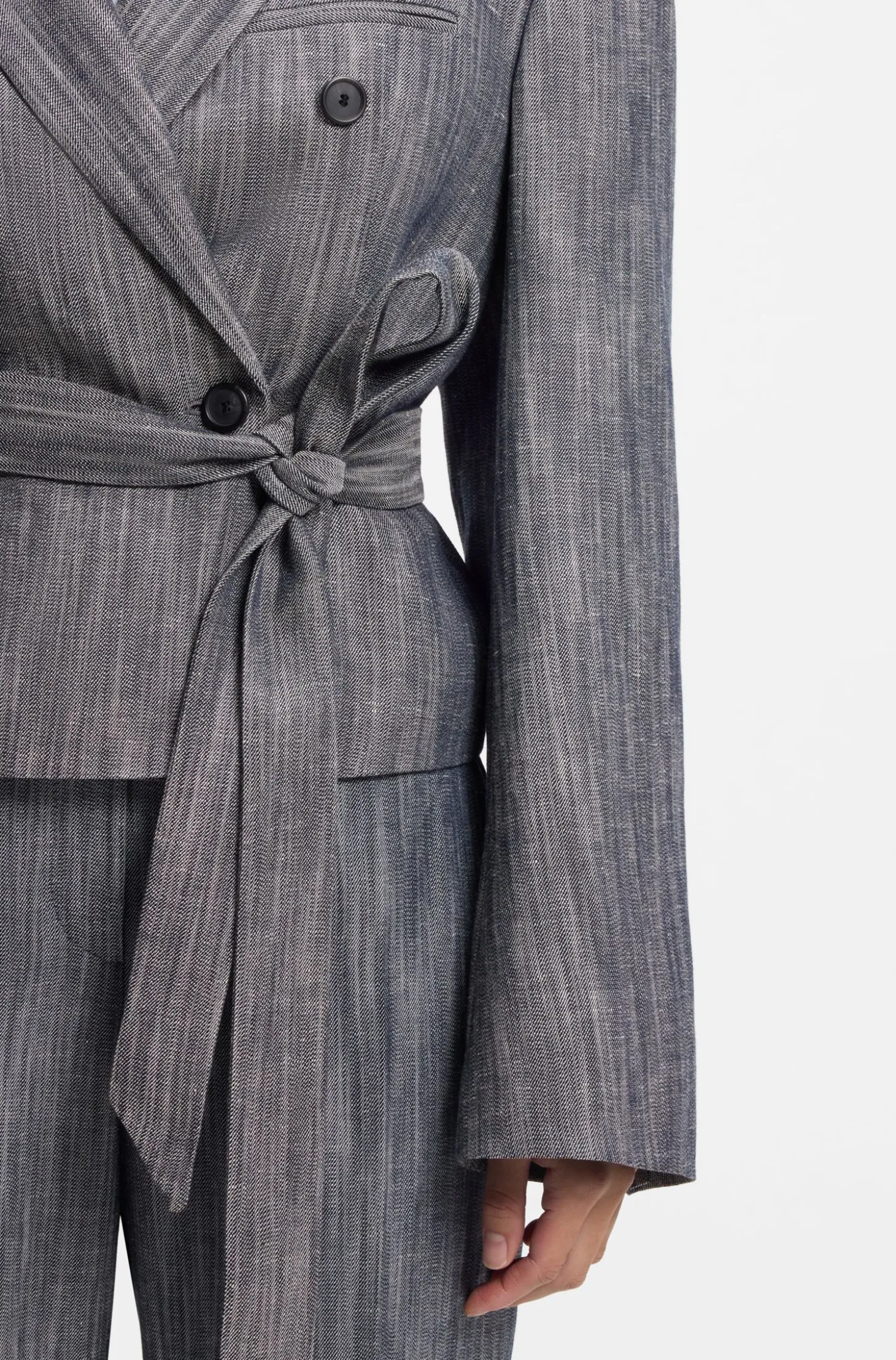 Regular-fit blazer in melange denim