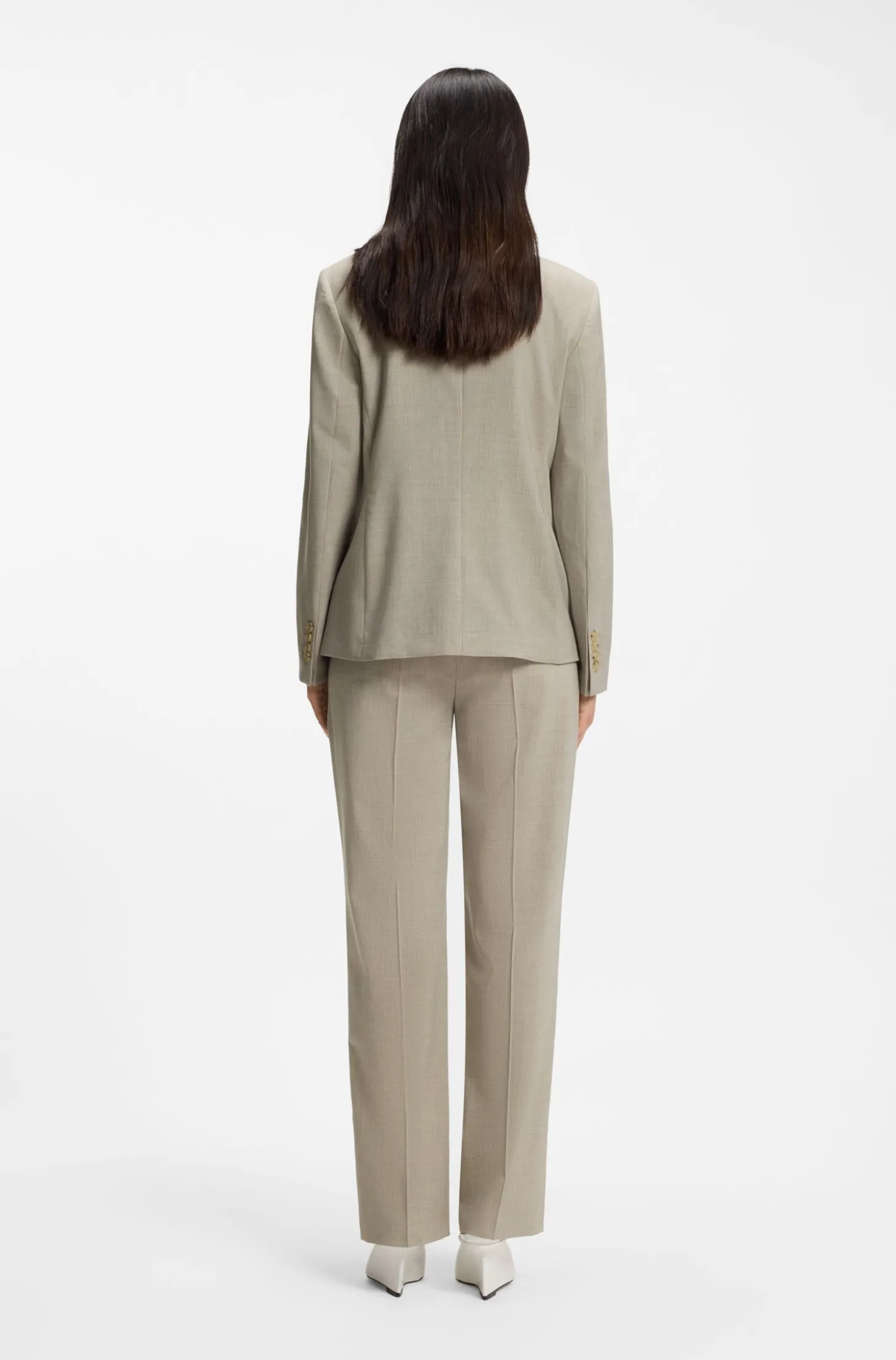Regular-fit blazer in melange virgin wool