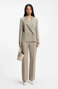 Regular-fit blazer in melange virgin wool