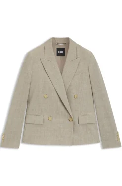 Regular-fit blazer in melange virgin wool
