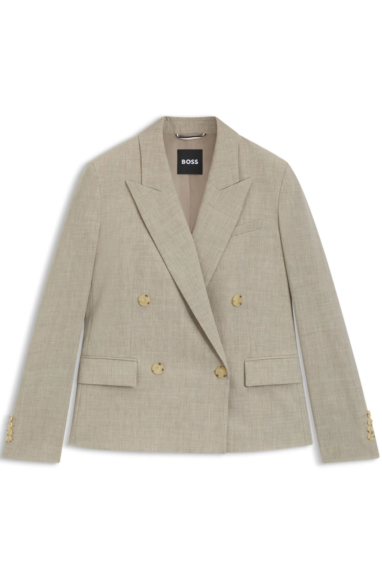 Regular-fit blazer in melange virgin wool