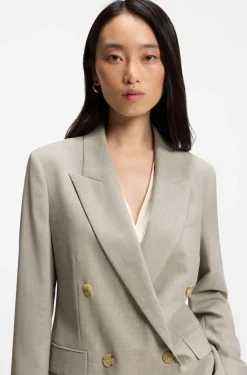 Regular-fit blazer in melange virgin wool