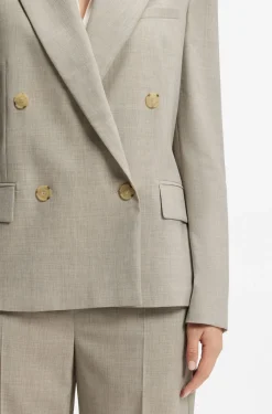 Regular-fit blazer in melange virgin wool