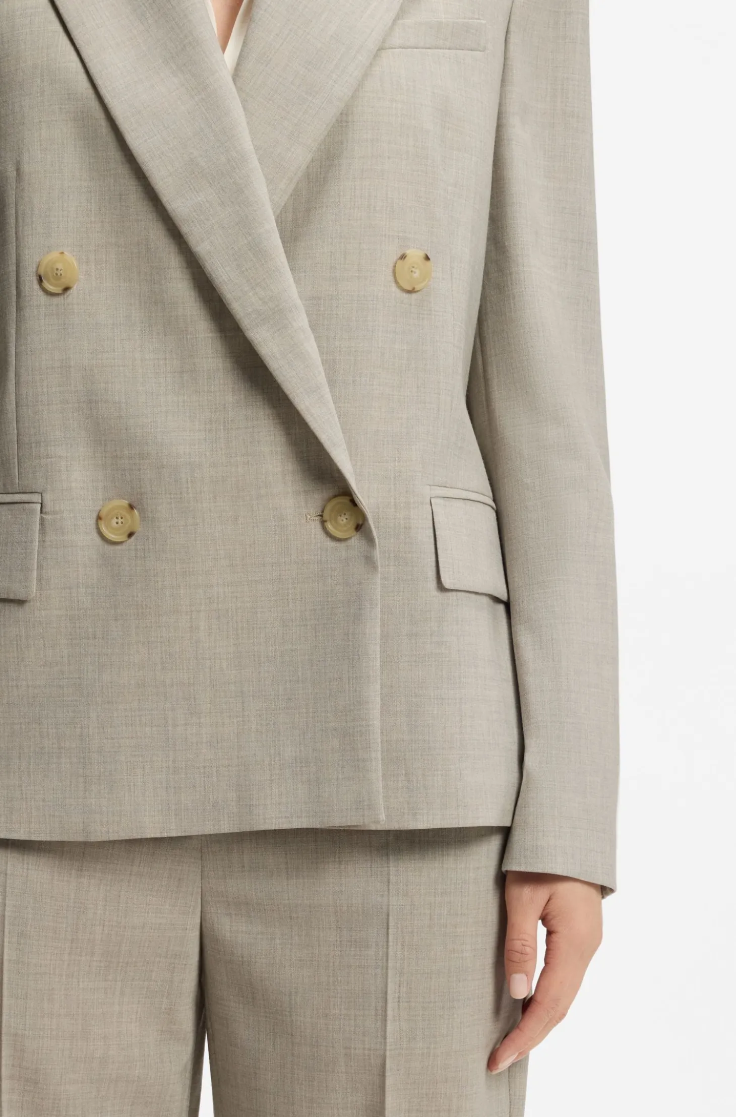 Regular-fit blazer in melange virgin wool