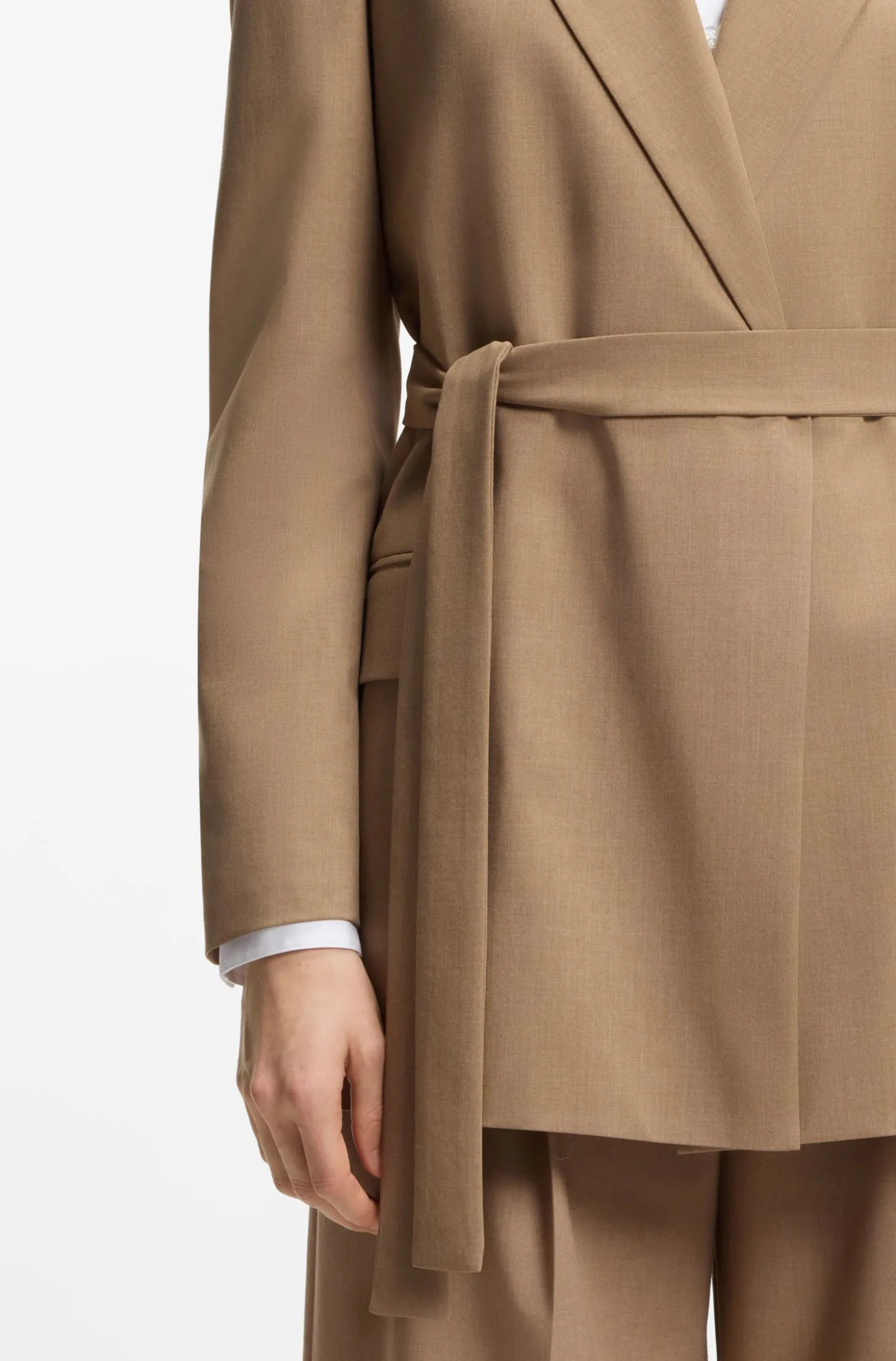 Regular-fit blazer in stretch melange fabric