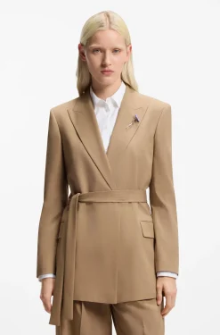Regular-fit blazer in stretch melange fabric