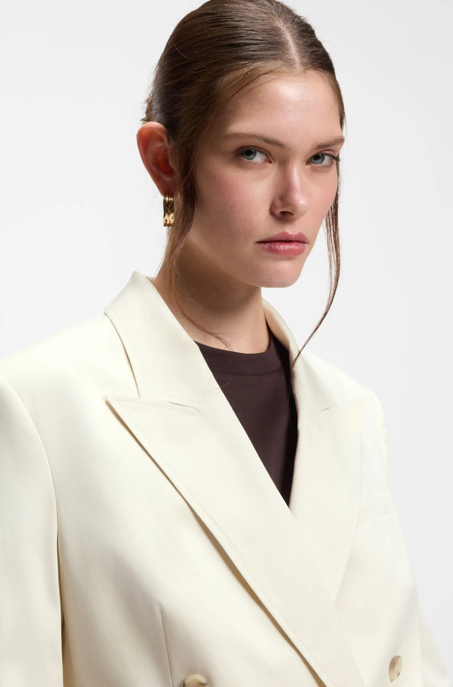 Regular-fit blazer in stretch cotton
