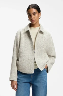 Regular-fit blazer in two-tone tweed
