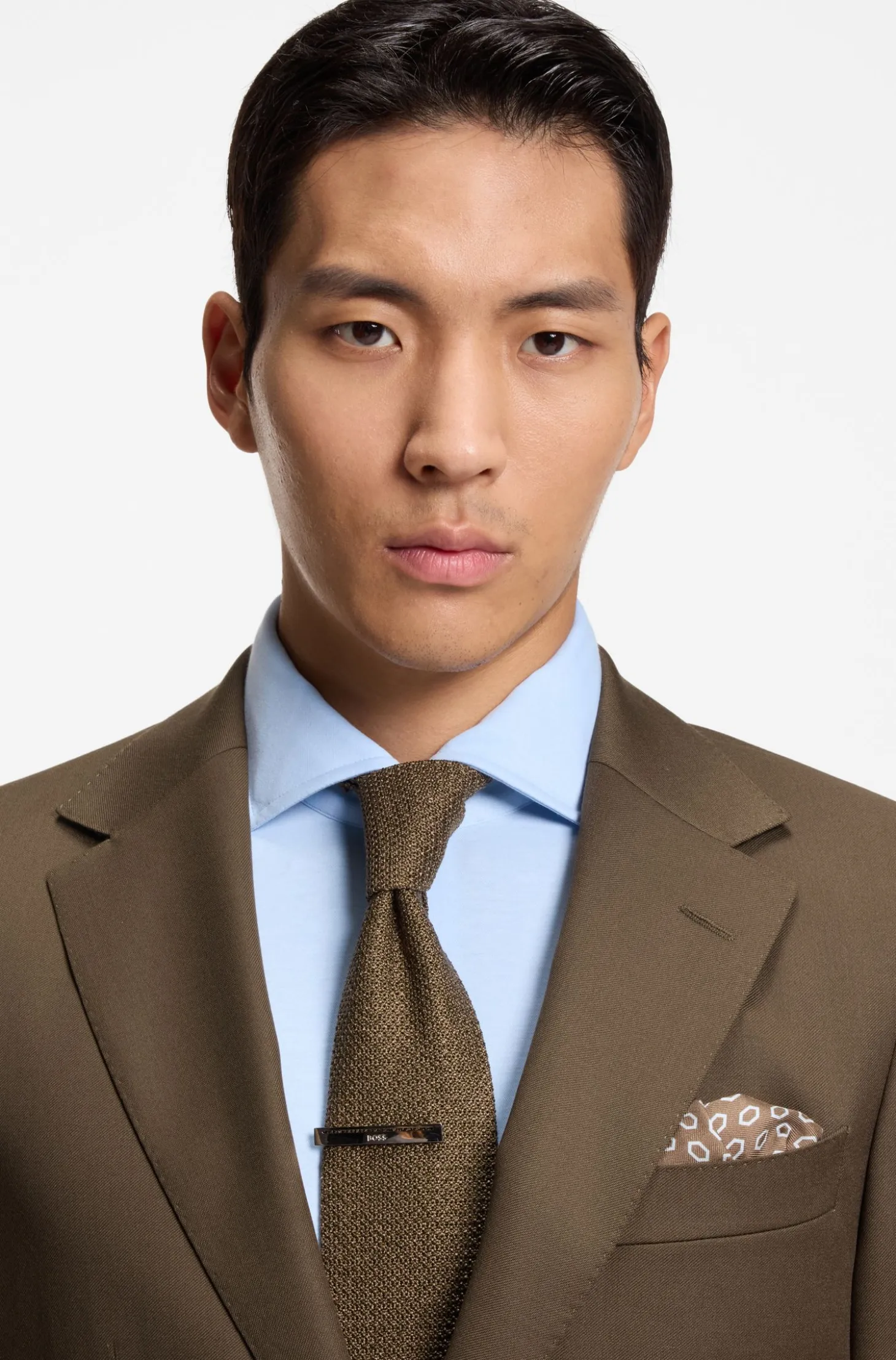Regular-fit blazer in virgin and textured wool