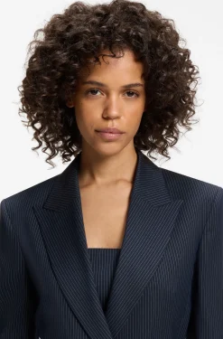 Regular-fit blazer with buckled belt