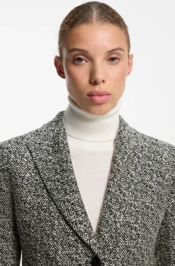 Regular-fit blazer with herringbone pattern