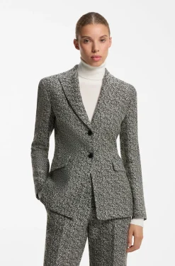 Regular-fit blazer with herringbone pattern