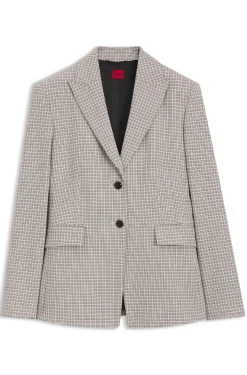 Regular-fit blazer with micro check