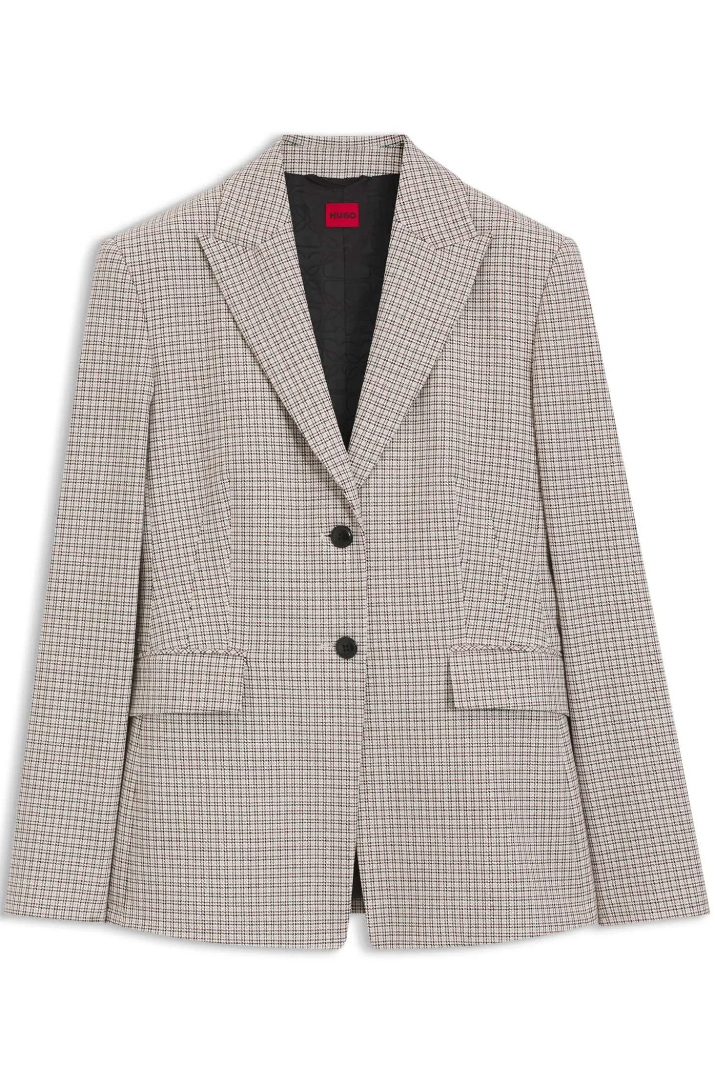 Regular-fit blazer with micro check