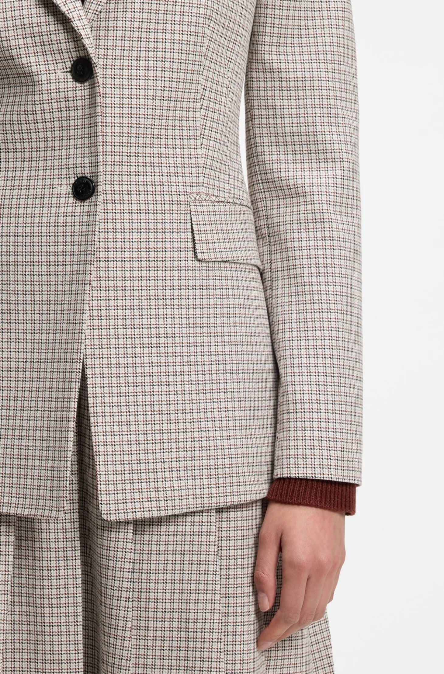 Regular-fit blazer with micro check