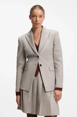 Regular-fit blazer with micro check